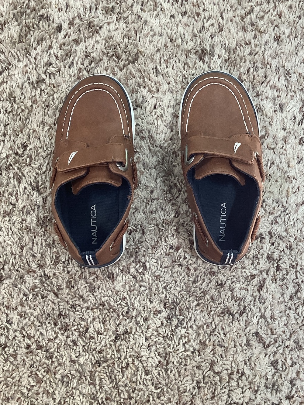 Nautica little boy 10 brown leather formal shoes